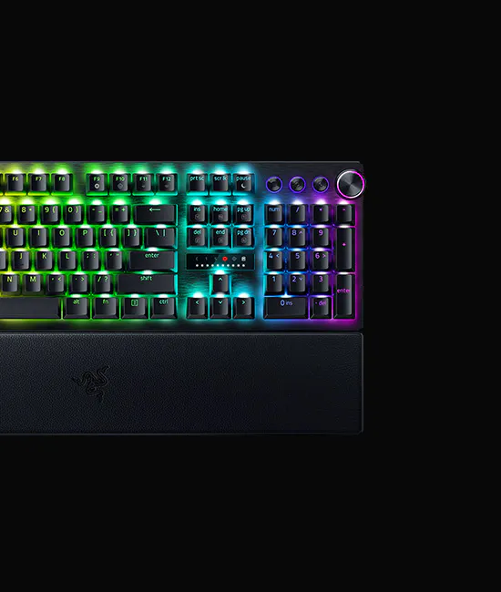 Razer Huntsman V3 Pro gaming keyboard with RGB lighting