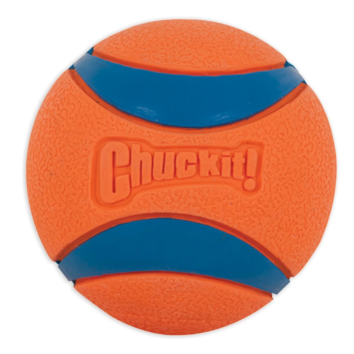 Chuckit Ultra Ball orange and blue dog fetch ball